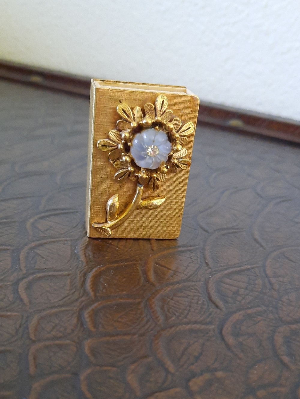 Vintage Gold tone Match Box